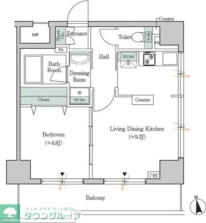 ONEROOFFLATTOGOSHIの物件間取画像